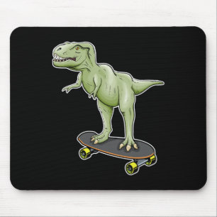 Alfombrilla De Ratón Dinosaur Skateboarding T-rex Dino Dinosaurio 