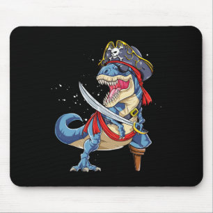 Alfombrilla De Ratón Dinosaur T Rex Pirate Jolly Roger Halloween Funny