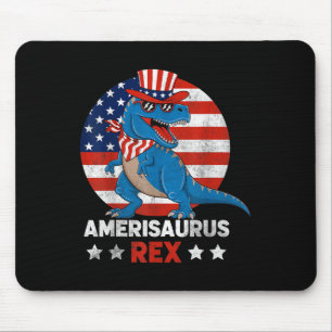 Alfombrilla De Ratón Dinosaurio 4 De Julio Hombres Mujeres Chicas Ameri