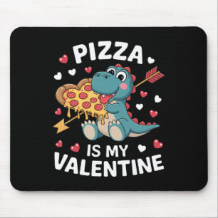 Alfombrilla De Ratón Dinosaurio Adorable Sosteniendo Pizza para un Dive
