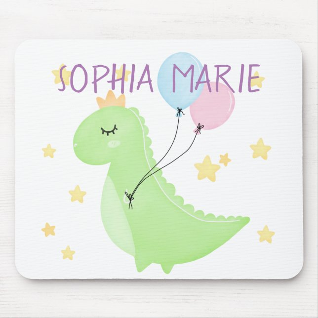 Alfombrilla De Ratón Dinosaurio con globos (Frente)