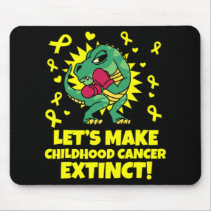 Alfombrilla De Ratón Dinosaurio de cinta de conciencia del cáncer infan