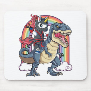 Alfombrilla De Ratón Dinosaurio de Ninja Riding de Unicorn