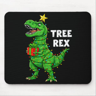 Alfombrilla De Ratón Dinosaurio divertido de Navidad árbol rex dino san