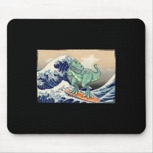 Alfombrilla De Ratón Dinosaurio Divertido, T Rex Surfando, Arte de Dino