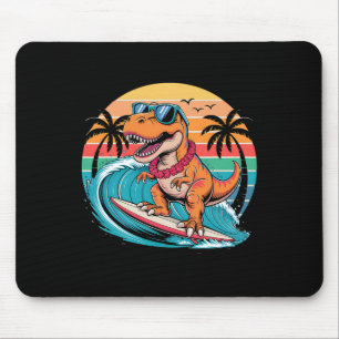 Alfombrilla De Ratón Dinosaurio Divertido Tabla de Surf Playa Verano Su