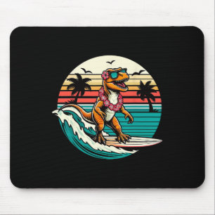 Alfombrilla De Ratón Dinosaurio Divertido Tabla de Surf Playa Verano Su