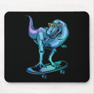Alfombrilla De Ratón Dinosaurio En Monopatin Equipo De Dinosaurio Patin
