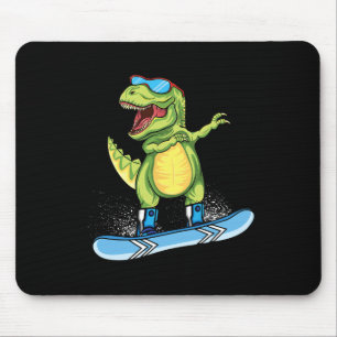 Alfombrilla De Ratón Dinosaurio genial haciendo snowboard patinando hac