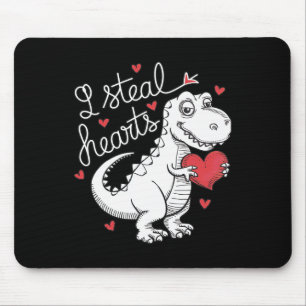 Alfombrilla De Ratón Dinosaurio Lindo Del Día De San Valentín Roba Cora