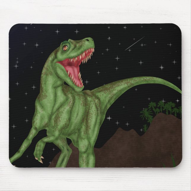 Alfombrilla De Ratón Dinosaurio - Noche prehistórica (Frente)