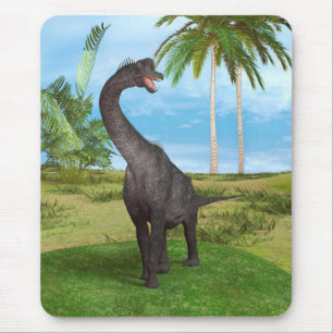 Alfombrilla De Ratón Dinosaurio saurópodo en un paisaje prehistórico tr