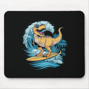 Alfombrilla De Ratón Dinosaurio Surfista de Playa T-rex Surfista 
