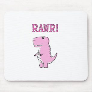 Alfombrilla De Ratón Dinosaurio T-Rex, Personalizado Rosa Cuto Y Enojad