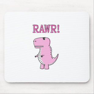 Alfombrilla De Ratón Dinosaurio T-Rex, Personalizado Rosa Cuto Y Enojad
