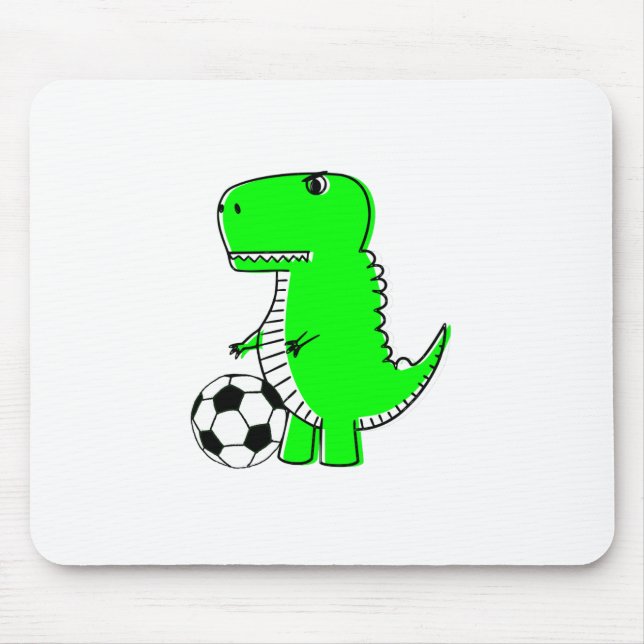 Alfombrilla De Ratón Dinosaurio Verde ama el fútbol (Frente)