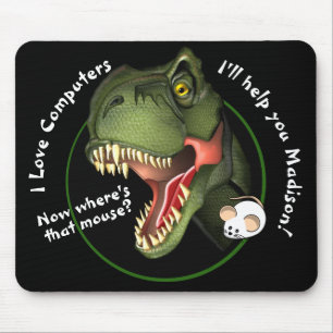 Alfombrilla De Ratón Dinosaurio y ratón T-Rex personalizado