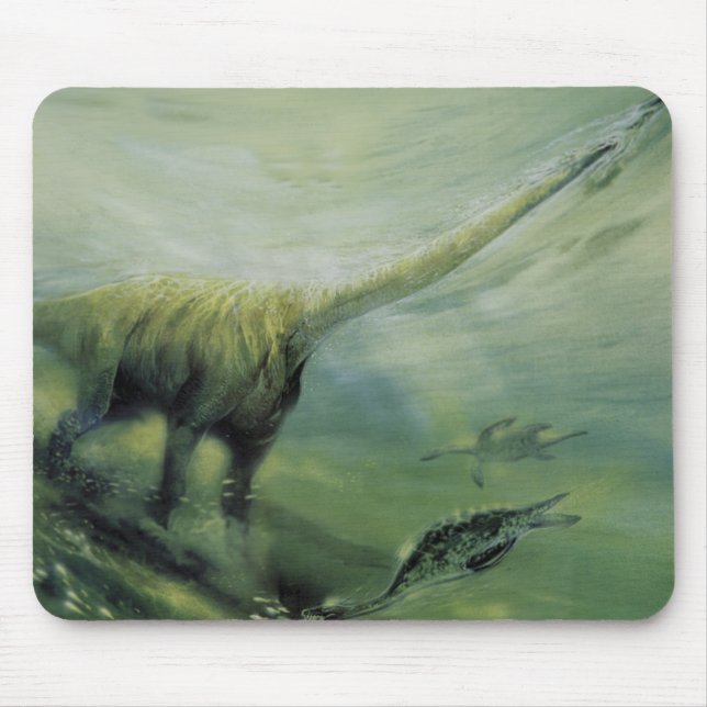 Alfombrilla De Ratón Dinosaurios antiguos, Brachiosaurus nadando en el  (Frente)