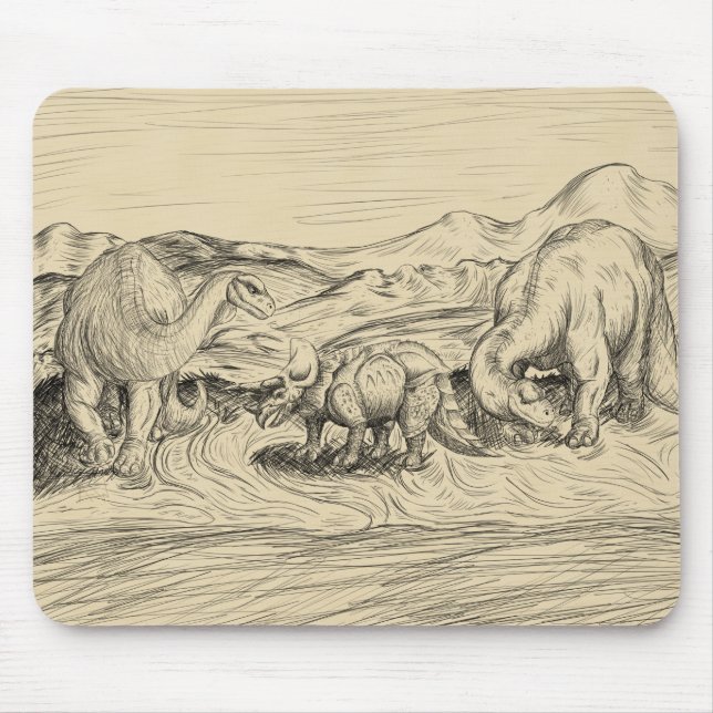 Alfombrilla De Ratón Dinosaurios clásicos (Frente)