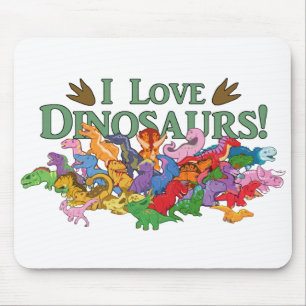 Alfombrilla De Ratón Dinosaurios cortos y coloridos