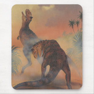 Alfombrilla De Ratón Dinosaurios de época, carnotaurus rugiendo en la j