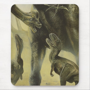 Alfombrilla De Ratón Dinosaurios de época, torvosauro y brachiosaurio