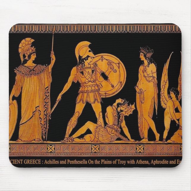 Alfombrilla De Ratón Dios Antiguo Y Frisa De La Diosa - Grecia (Frente)