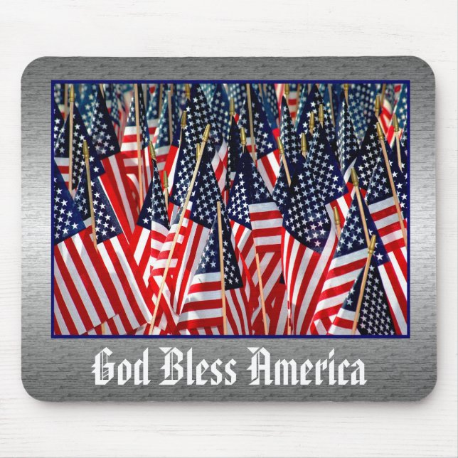 Alfombrilla De Ratón Dios bendice América Mousepad (Frente)