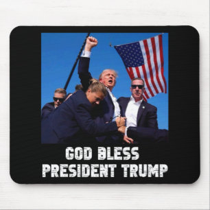 Alfombrilla De Ratón Dios bendiga al presidente Trump por hincha de apo
