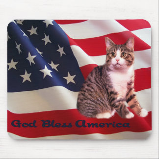 Alfombrilla De Ratón Dios de Mousepad del gato bendice América