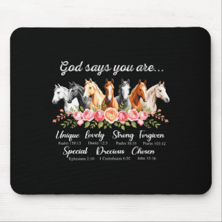 Alfombrilla De Ratón Dios dice que eres religioso caballo inspirador am