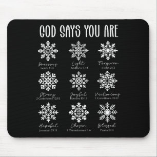 Alfombrilla De Ratón Dios dice que eres un copo de nieve cristiano Bibl