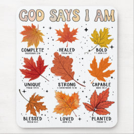 Alfombrilla De Ratón Dios dice que soy otoño cosecha Acción de Gracias
