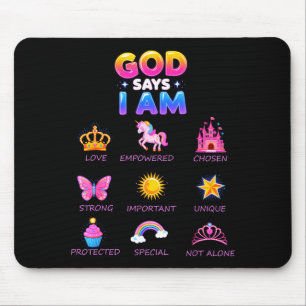 Alfombrilla De Ratón Dios dice que soy princesa linda Jesús adolescente