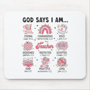 Alfombrilla De Ratón Dios dice que soy profesor Valentín Biblia cristia