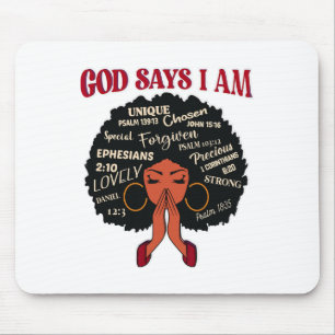 Alfombrilla De Ratón Dios dice que soy una mujer africana nubia negra a