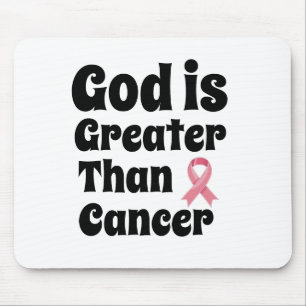 Alfombrilla De Ratón Dios es más grande que el cáncer - Fe Inspiradora