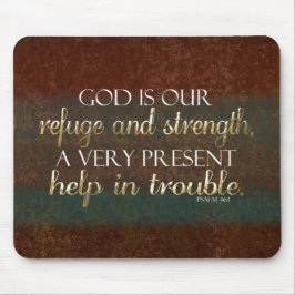 Alfombrilla De Ratón Dios es nuestro verso cristiano Brown/oro de la