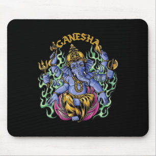 Alfombrilla De Ratón Dios Ganesha hindú Elefante Espiritual Yoga Medita