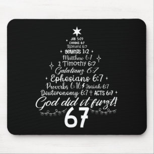 Alfombrilla De Ratón Dios lo hizo primero 67 Biblia cristiana 6 7 Meme