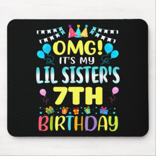 Alfombrilla De Ratón Dios mío es el séptimo cumpleaños de mi hermanita