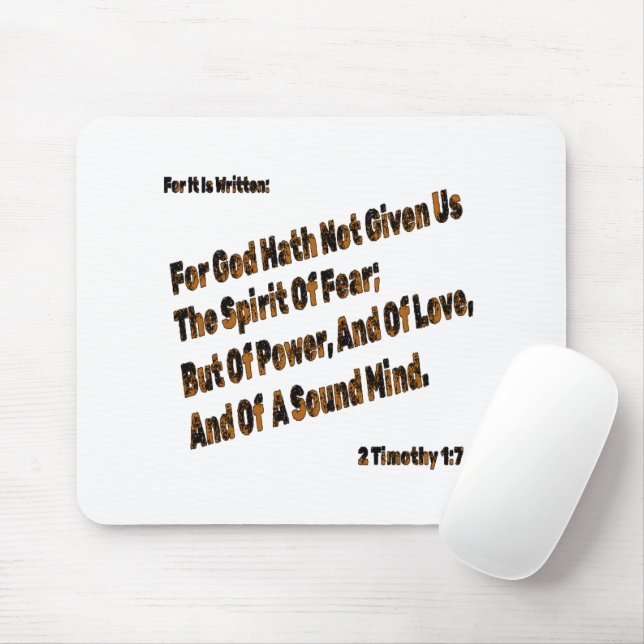 Alfombrilla De Ratón Dios No Nos Ha Dado El Espíritu Del Miedo (Con ratón)