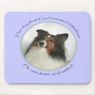 Alfombrilla De Ratón Dios sonrió Sheltie Mousepad