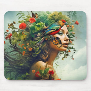 Alfombrilla De Ratón Diosa De La Naturaleza Mundo De Fantasía Ética Mís