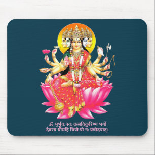 Alfombrilla De Ratón Diosa Gayatri Devi Hindu Deity Gayatri Mantra