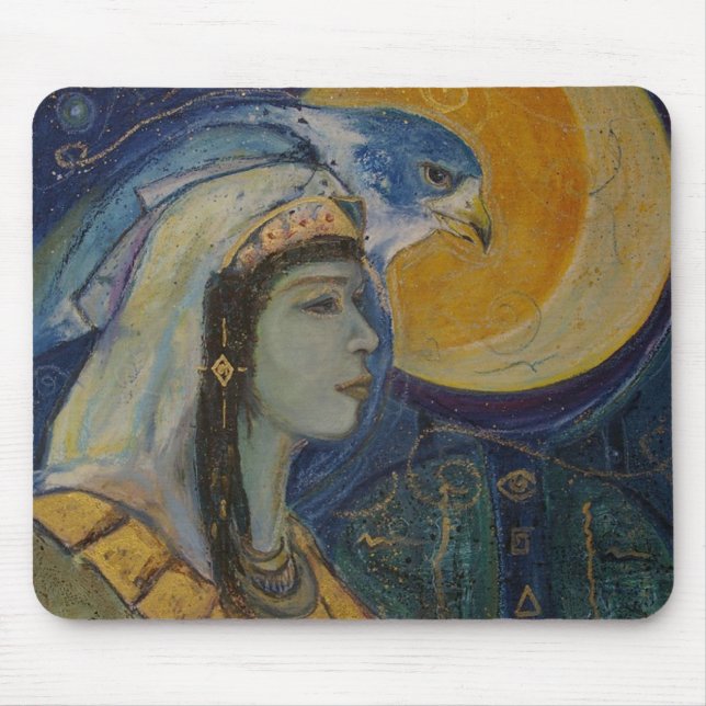Alfombrilla De Ratón Diosa Mousepad de la luna de Falcoln del egipcio (Frente)