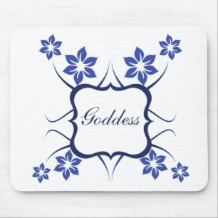 Alfombrilla De Ratón Diosa Mousepad floral, azul vibrante