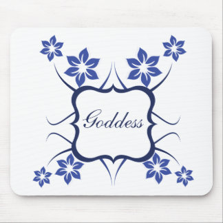Alfombrilla De Ratón Diosa Mousepad floral, azul vibrante