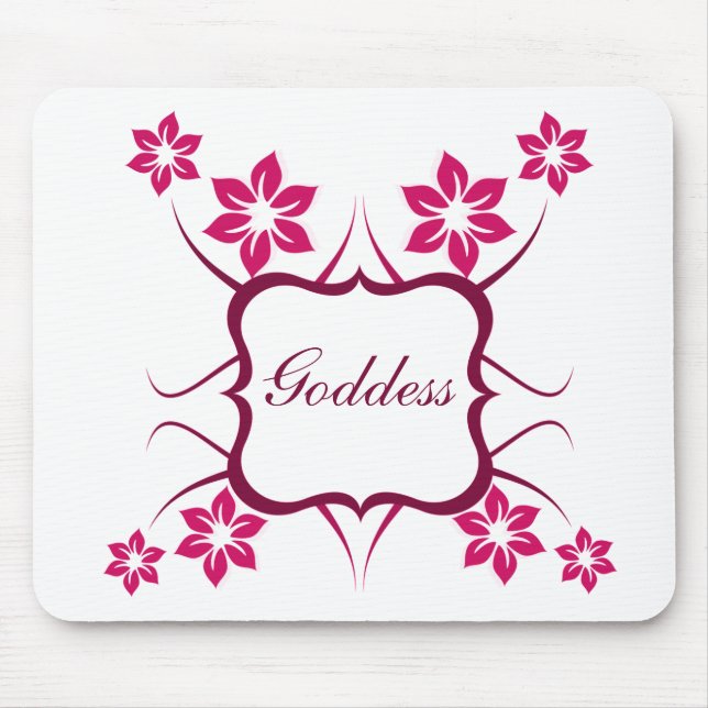 Alfombrilla De Ratón Diosa Mousepad floral, Magenta (Frente)