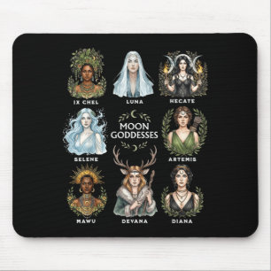 Alfombrilla De Ratón Diosas de la luna arte pagano mágico divino femeni